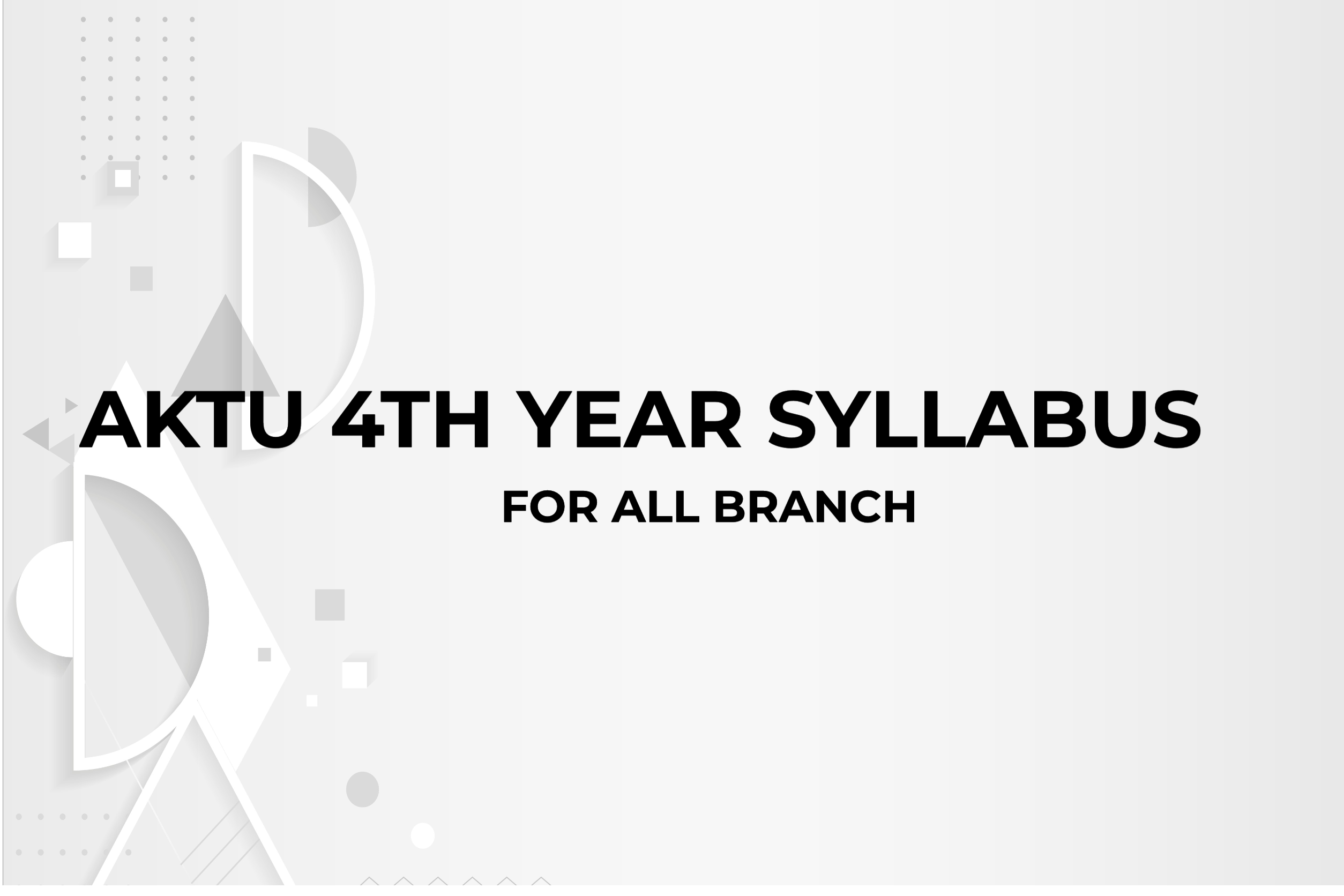 4TH YEAR SYLLABUS