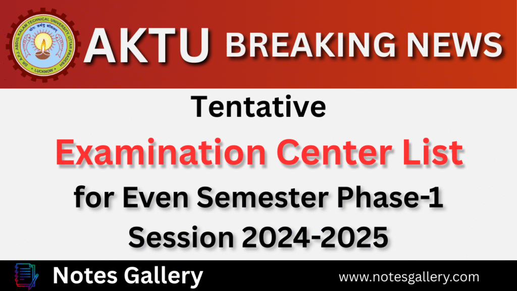 Regarding Tentative Examination Center List