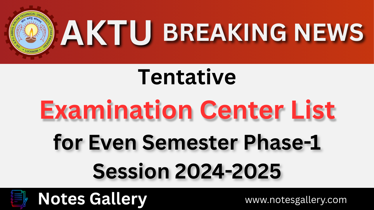 Regarding Tentative Examination Center List