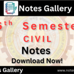 Civil Engineering 6th Semester Notes