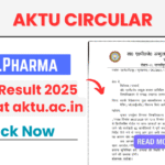 AKTU B.Pharma 8th Sem Result 2025
