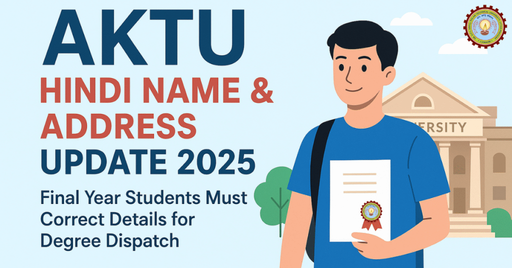 AKTU Hindi Name & Address Update 2025