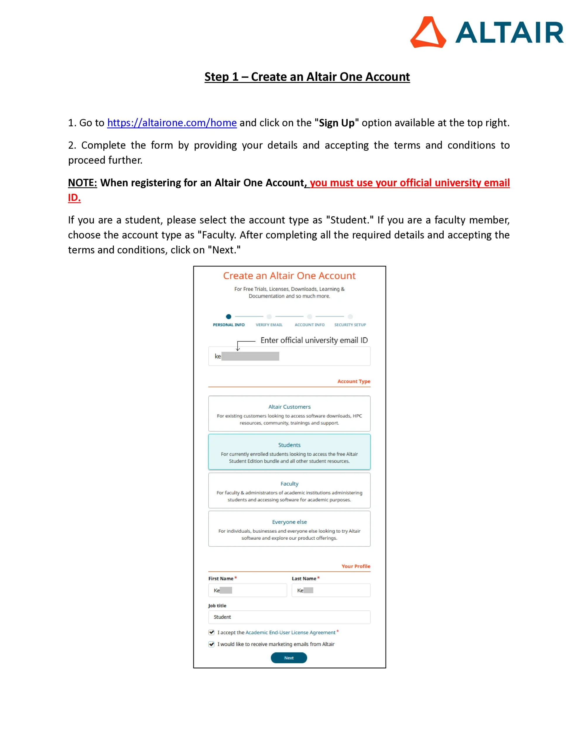 Altair Student Edition Software
