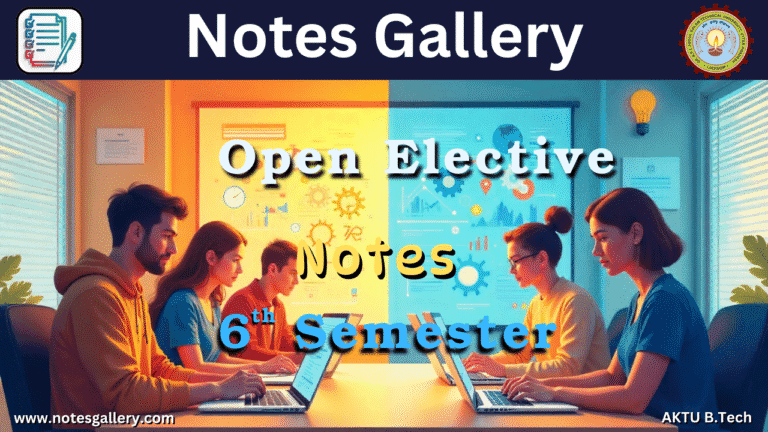 Open Elective – 3rd Year B.Tech