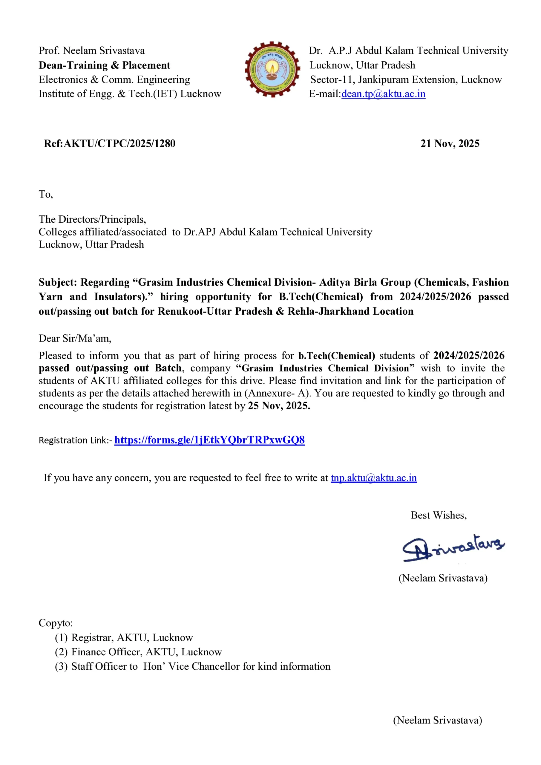 Grasim Industries Chemical Division Hiring 2025 for B.Tech Chemical students (2024–2026). Salary up to ₹5.5 LPA, no bond, top manufacturing role. Check eligibility, job profile, and registration link now.