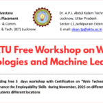 AKTU Free Workshop on Web Technologies and Machine Learning for B.Tech Students Announced