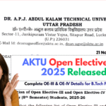 AKTU Open Elective List 2025 Released: Complete OE-III & OE-IV Details for B.Tech Final Year