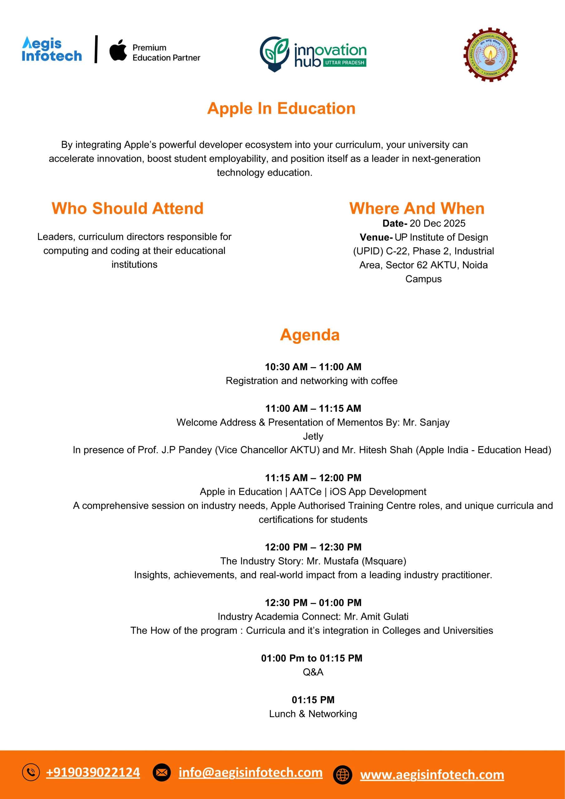 Big Academic Update: Apple in Education AKTU Program Announced at Noida Campus on 20 December 2025