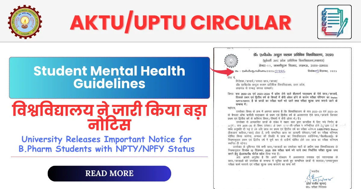 Student Mental Health Guidelines
