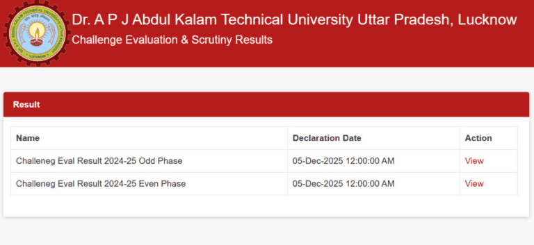Breaking Update: AKTU Challenge Evaluation Results 2024-25 Released – Check Your Revised Marks Now