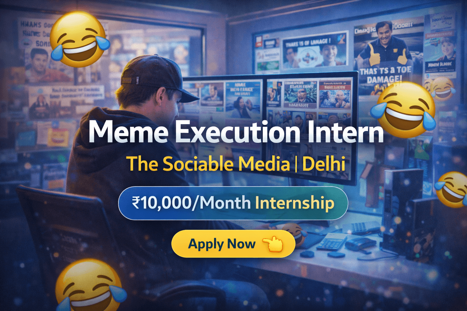 Meme Execution Intern Job Vacancy at The Sociable Media, Okhla Delhi (₹10,000/Month)