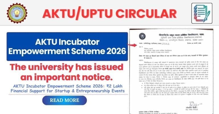 AKTU Incubator Empowerment Scheme 2026: ₹2 Lakh Financial Support for Startup & Entrepreneurship Events