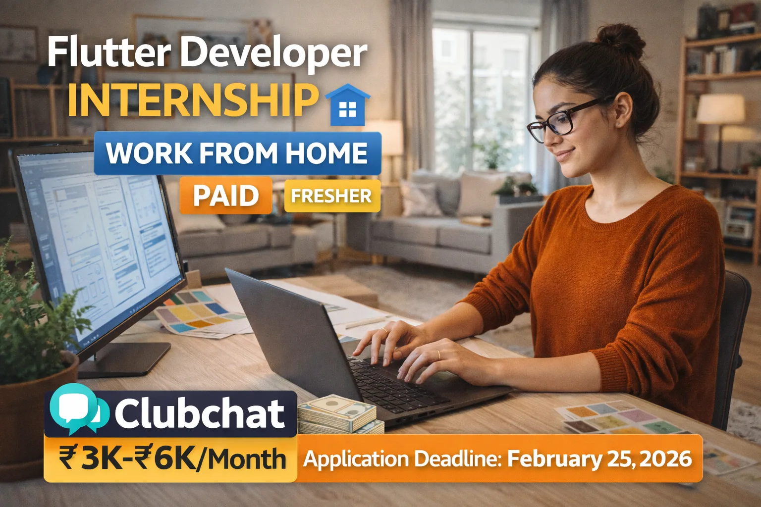 Flutter Developer Internship at Clubchat – Work From Home | Apply Before 25 February 2026 1 Flutter Developer Internship at Clubchat