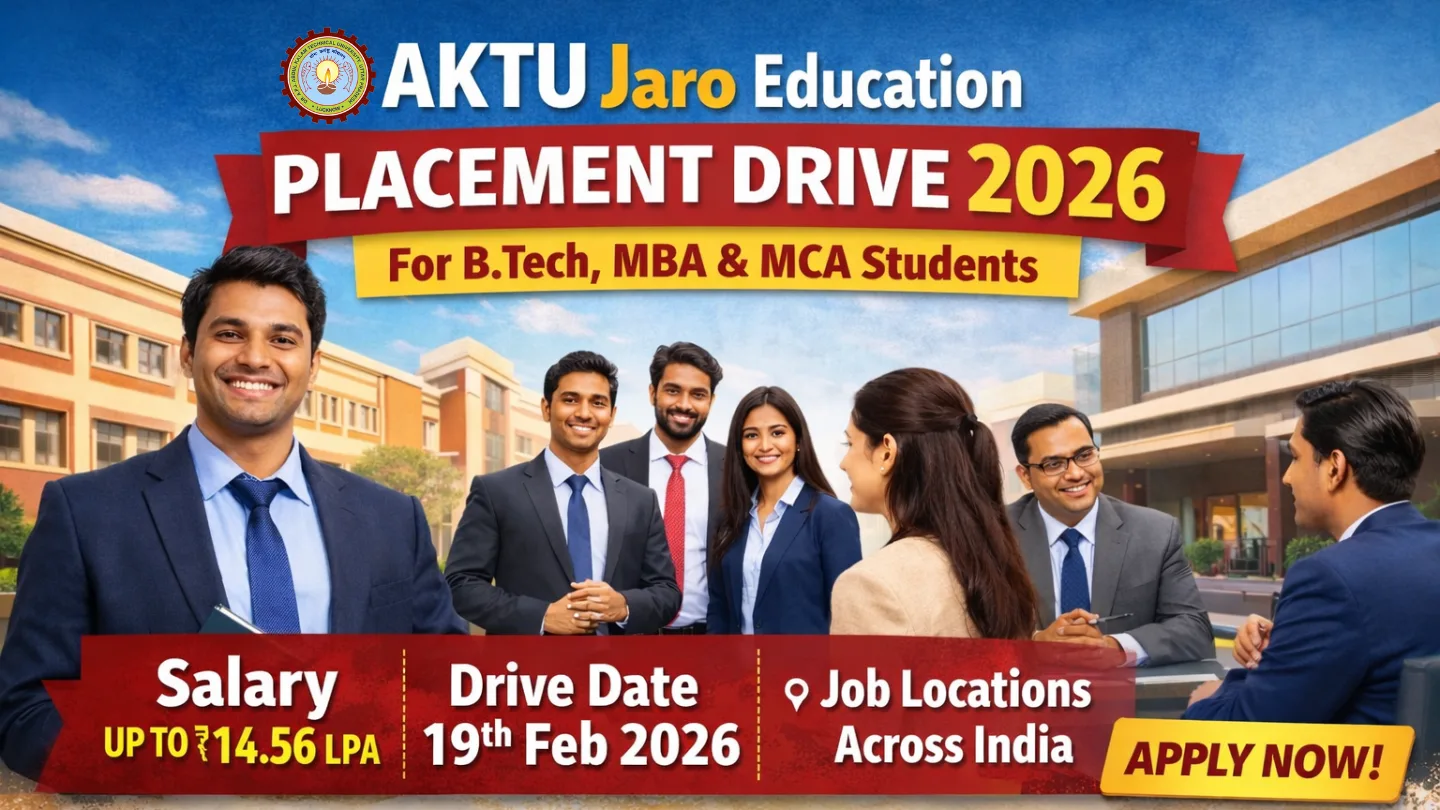 AKTU Jaro Education Placement Drive 2026: ₹14.56 LPA Salary, Eligibility, Date, Selection Process & How to Apply