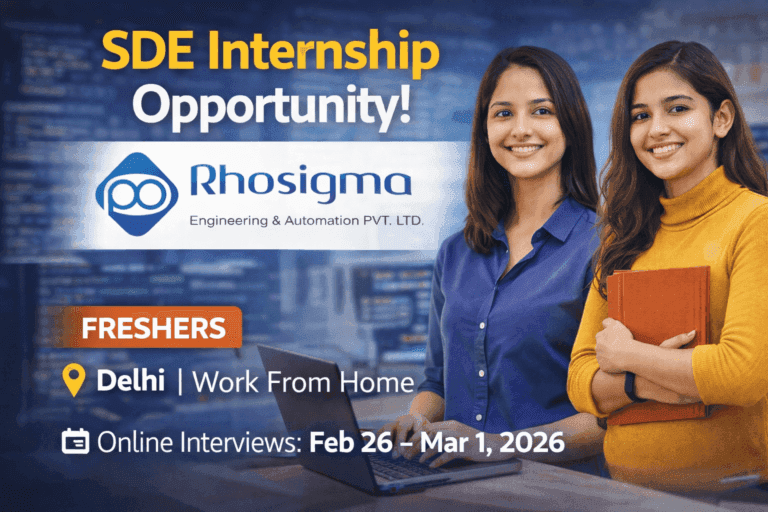 SDE Internship at Rhosigma Technologies Pvt. Ltd. – Remote Opportunity