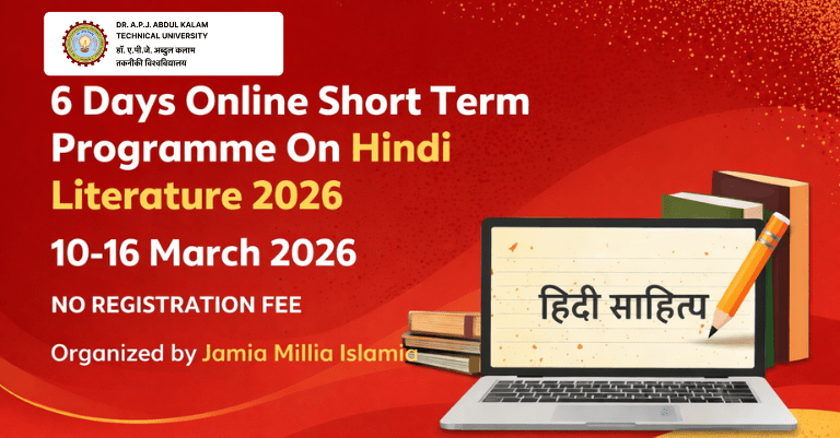 AKTU Circulates Notice for 6 Days Online Short Term Programme on Hindi Literature 2026 (10–16 March) – Free Registration