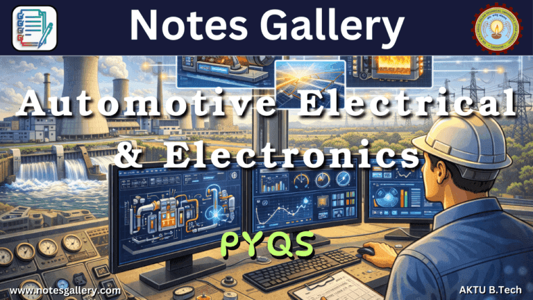 ME 3rd Year PYQs (Automotive Electrical & Electronics)
