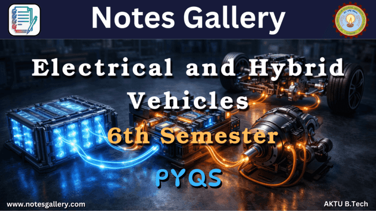 EEE/EE 3rd Year PYQs (Electrical and Hybrid Vehicles)