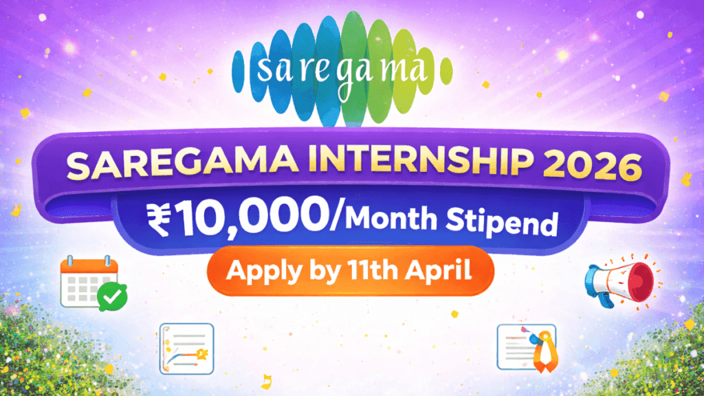 Jobs & Internships for College Students 84 Saregama Internship 2026