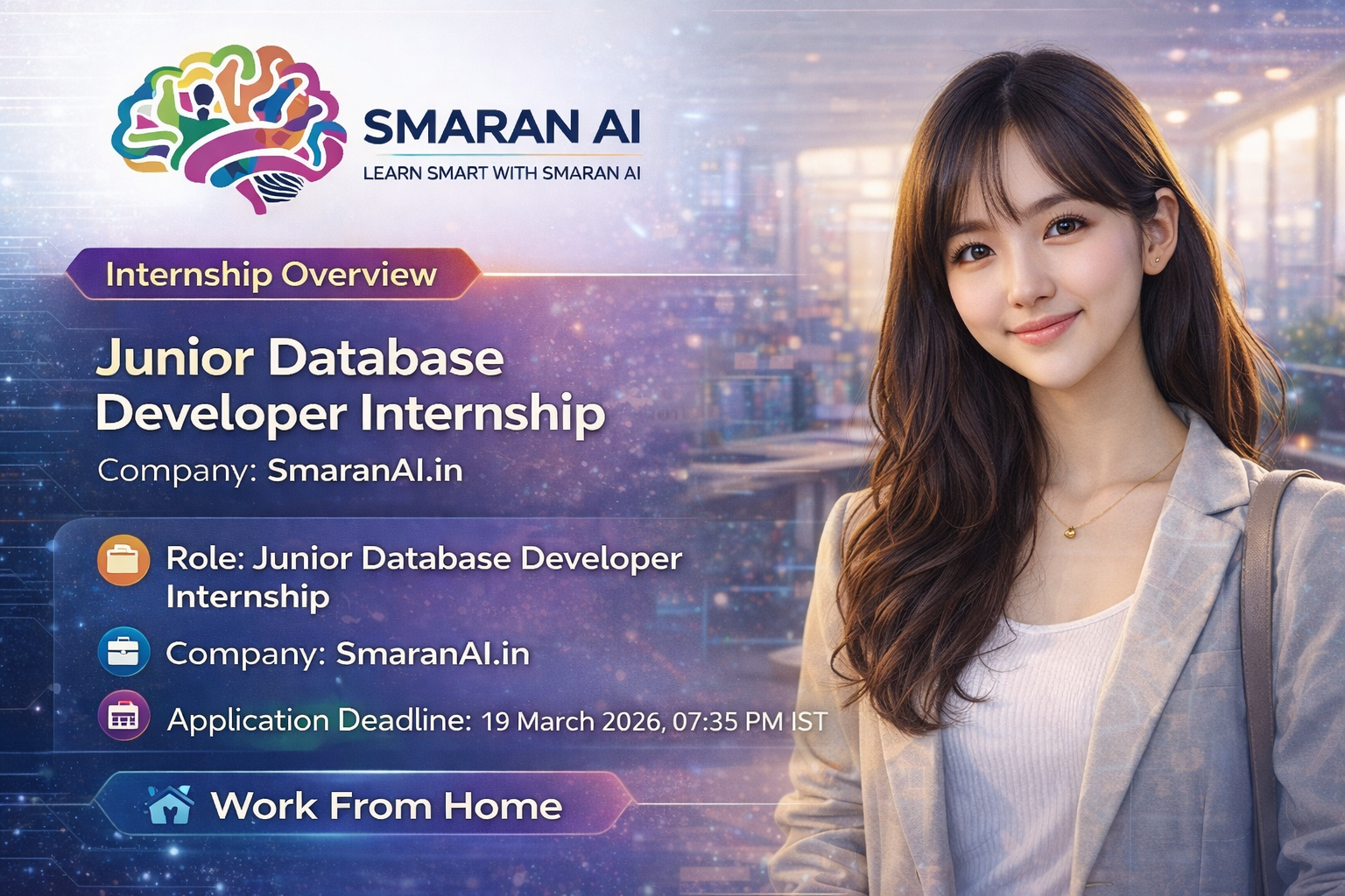 Junior Database Developer Internship at SmaranAI.in: Complete Guide for Students and Freshers (2026)