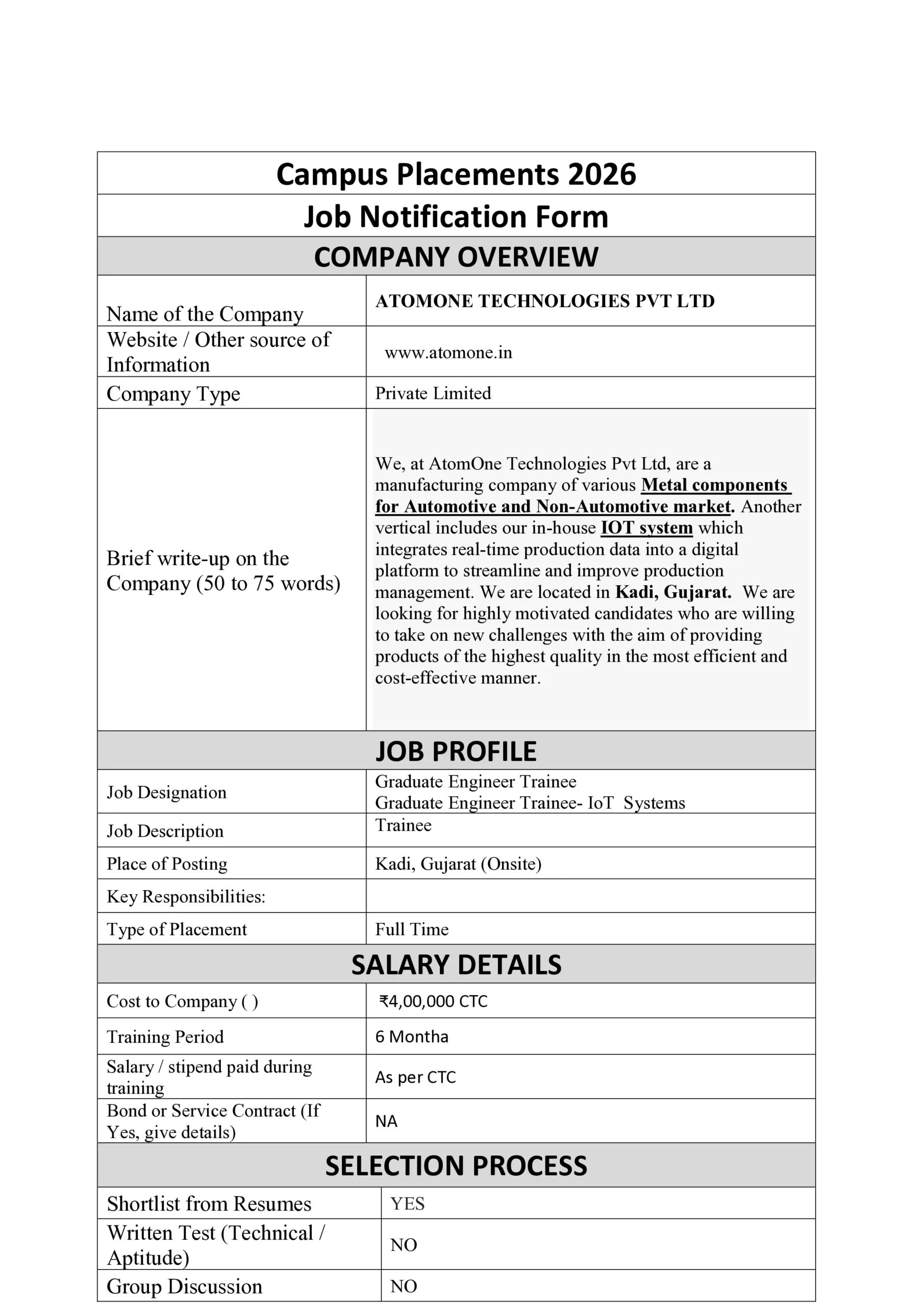 AKTU Campus Placement 2026
