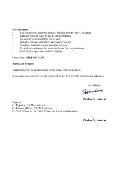 AKTU Free Summer Internship 2026: NIELIT AI Training Program Registration Open | Full Details, Eligibility, Courses 3 209846woqgmx3j page 0002 scaled