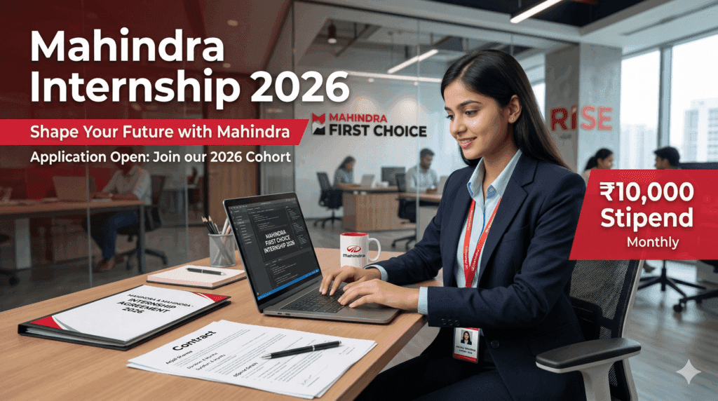 Mahindra First Choice Internship 2026: ₹10,000 Stipend, Eligibility, Apply Online