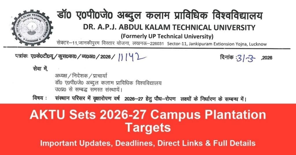 AKTU Sets 2026-27 Campus Plantation Targets