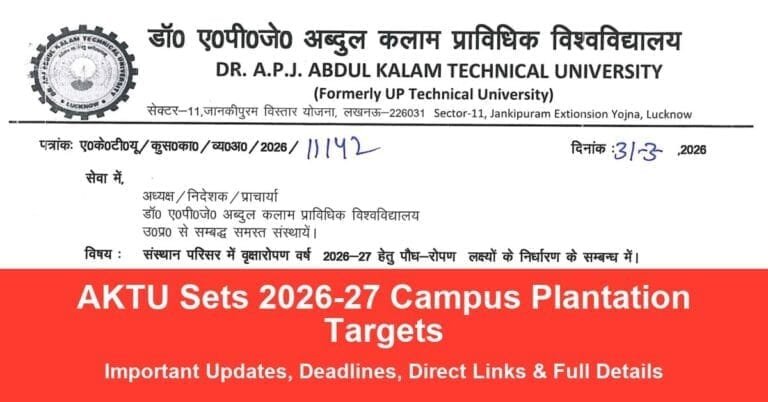 AKTU Sets 2026-27 Campus Plantation Targets