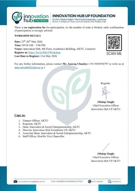AKTU Innovation Hub SmartX IoT Innovation Workshop 2026: Free Two-Day IoT Workshop for Faculty & Researchers 3 209939yihxa4wr page 0002 scaled