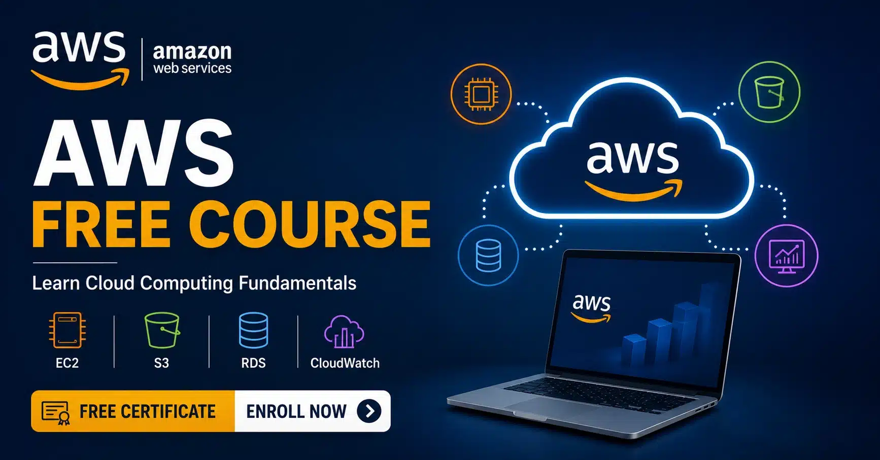 Amazon AWS Free Web Services Course 2026: Free Certificate, Eligibility, Benefits & Apply Online 1 Amazon AWS Free Web Services Course 2026