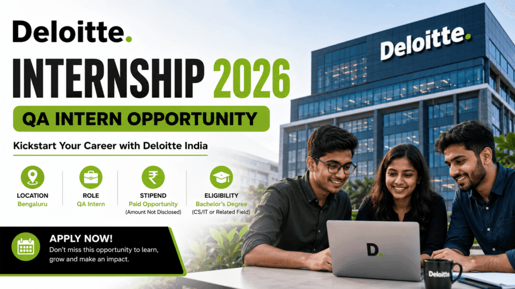 Deloitte Internship 2026: QA Intern Opportunity Announced – Check Eligibility, Stipend & Apply Process