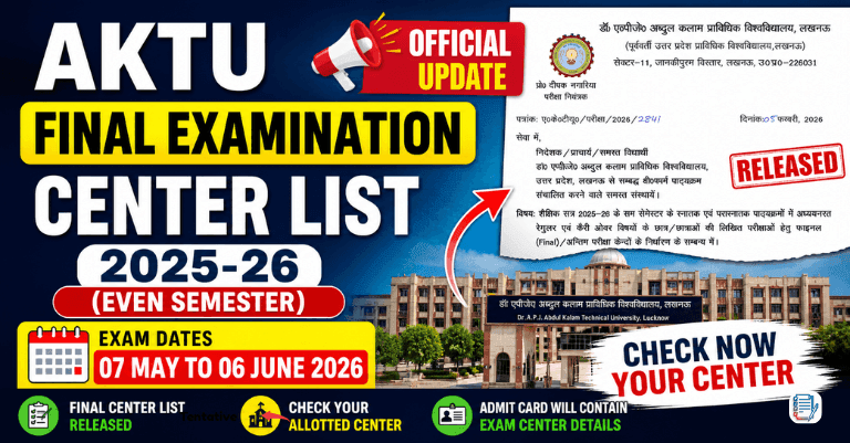 AKTU Final Examination Center List