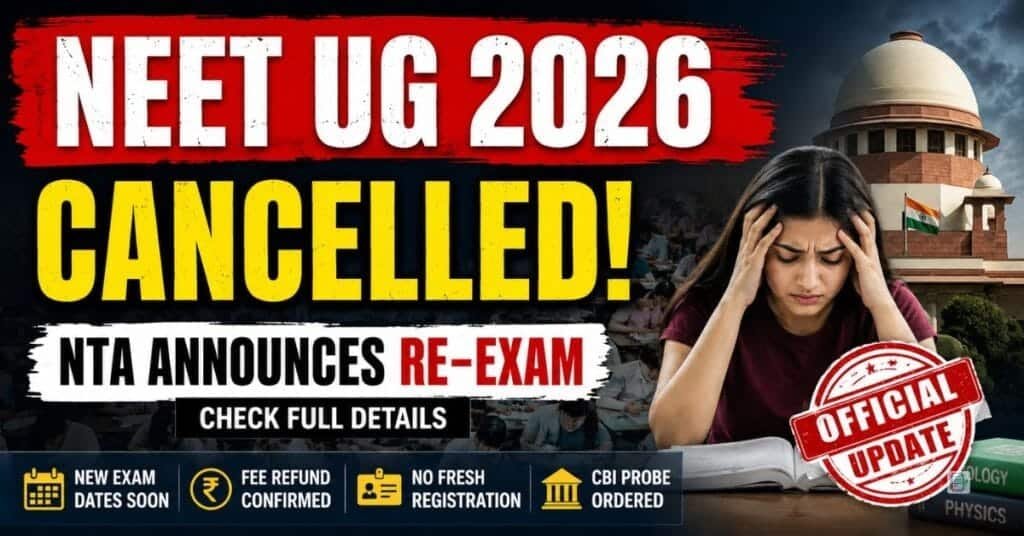 NEET UG 2026 Cancelled: NTA Announces Re-Exam After CBI Investigation Concerns