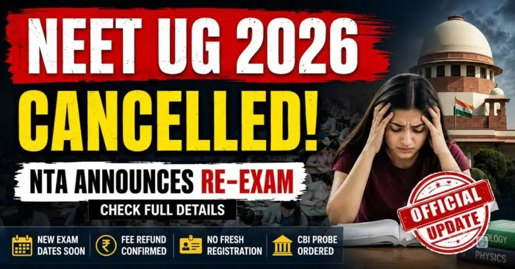 NEET UG 2026 Cancelled: NTA Announces Re-Exam After CBI Investigation Concerns