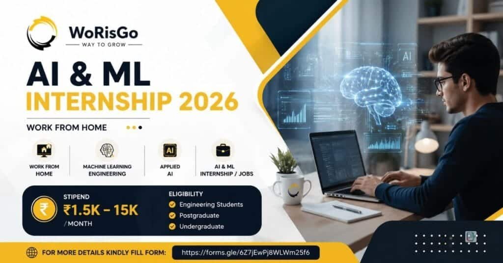 WoRisGo AI & ML Internship 2026: ₹15,000/Month Work From Home Opportunity for Engineering Students