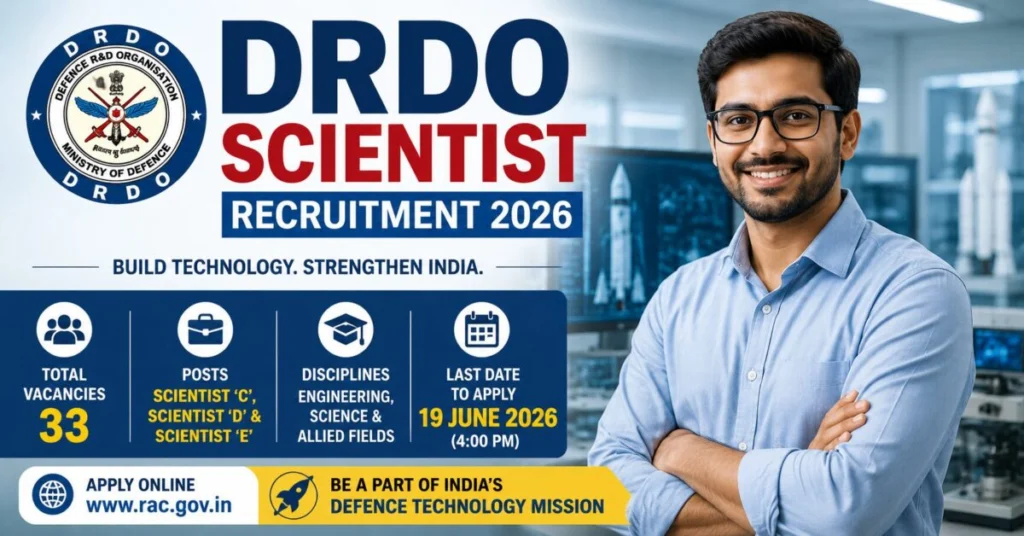DRDO Scientist Recruitment 2026: 33 Scientist Vacancies Announced by RAC, Check Eligibility & Apply Online