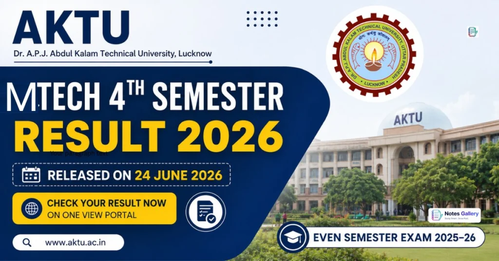 AKTU M.Tech 4th Semester Result 2026 Released at One View Portal – Official Notification Out