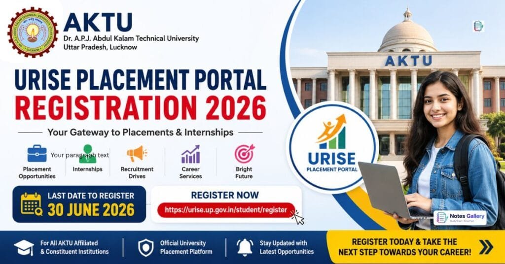 AKTU URISE Placement Portal Registration 2026 Begins: Complete Registration Before June 30 to Access Placements and Internships