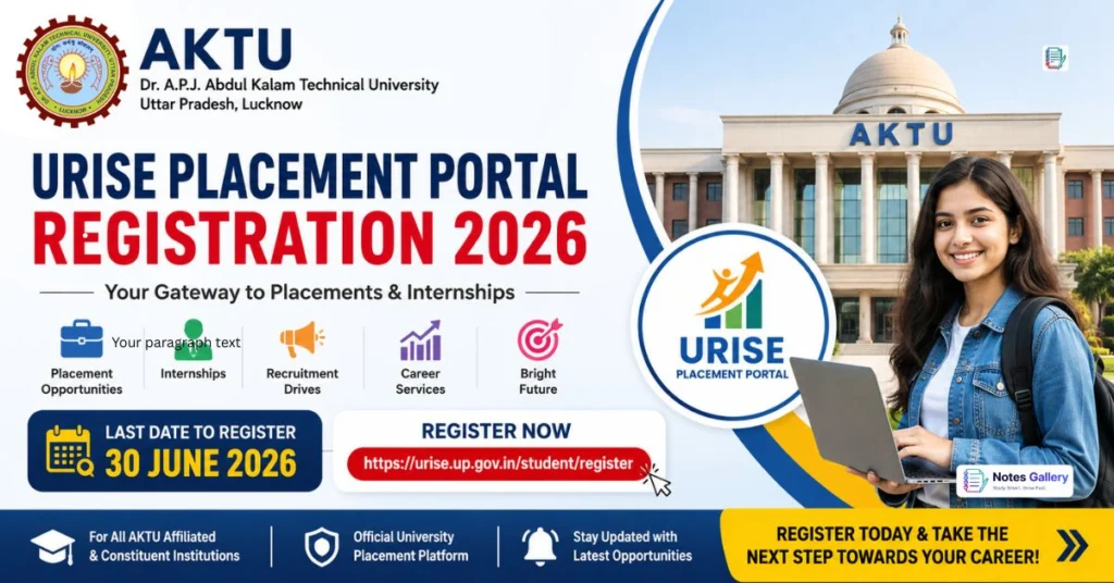 AKTU URISE Placement Portal Registration 2026 Begins: Complete Registration Before June 30 to Access Placements and Internships