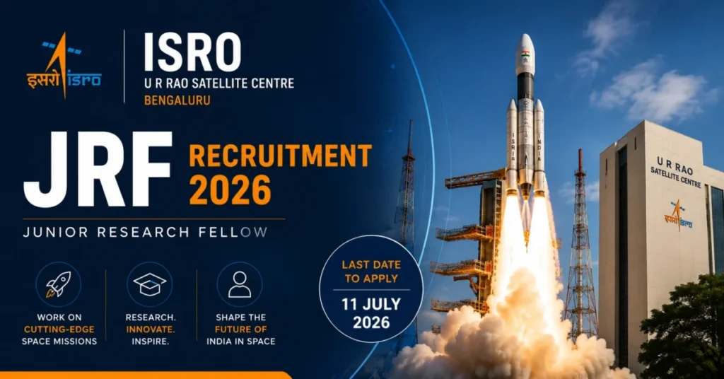ISRO JRF Recruitment 2026: Apply for Junior Research Fellow Posts at URSC Bengaluru | Salary ₹37,000 Per Month