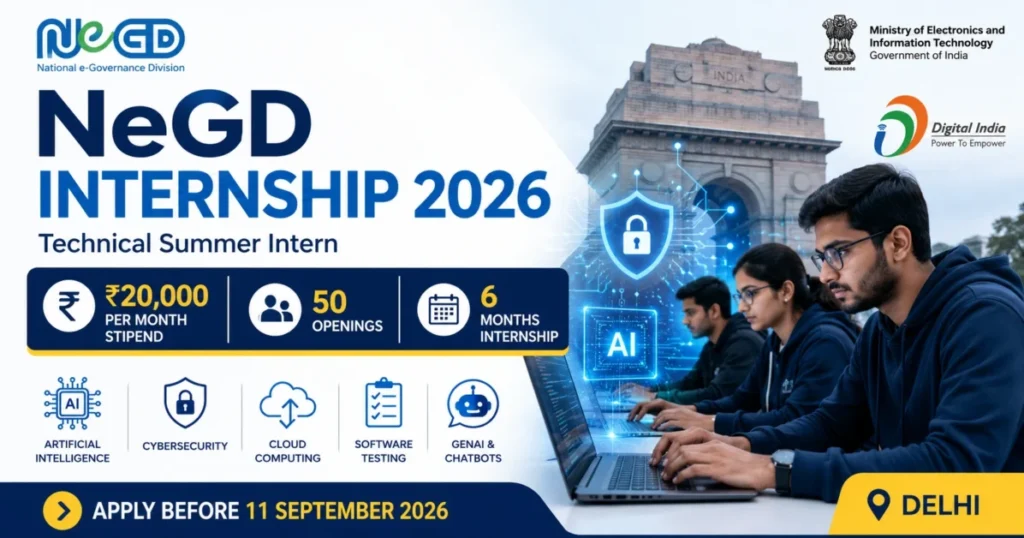 NeGD Internship 2026: Government AI & Cybersecurity Internship Offering ₹20,000 Monthly Stipend