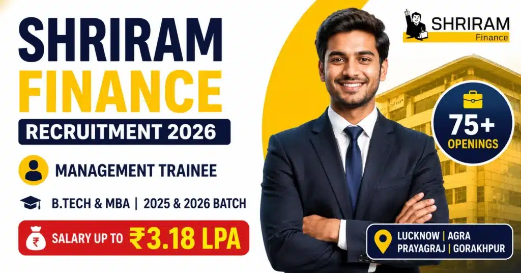 Shriram Finance Recruitment 2026: Management Trainee Hiring for B.Tech & MBA Students | Salary Up to ₹3.18 LPA, Apply Online