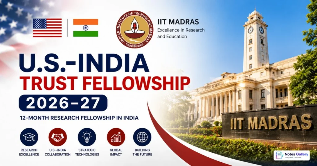 U.S.–India TRUST Fellowship 2026–27 at IIT Madras: Fully Funded Research Fellowship with USD 1,650 Monthly Stipend