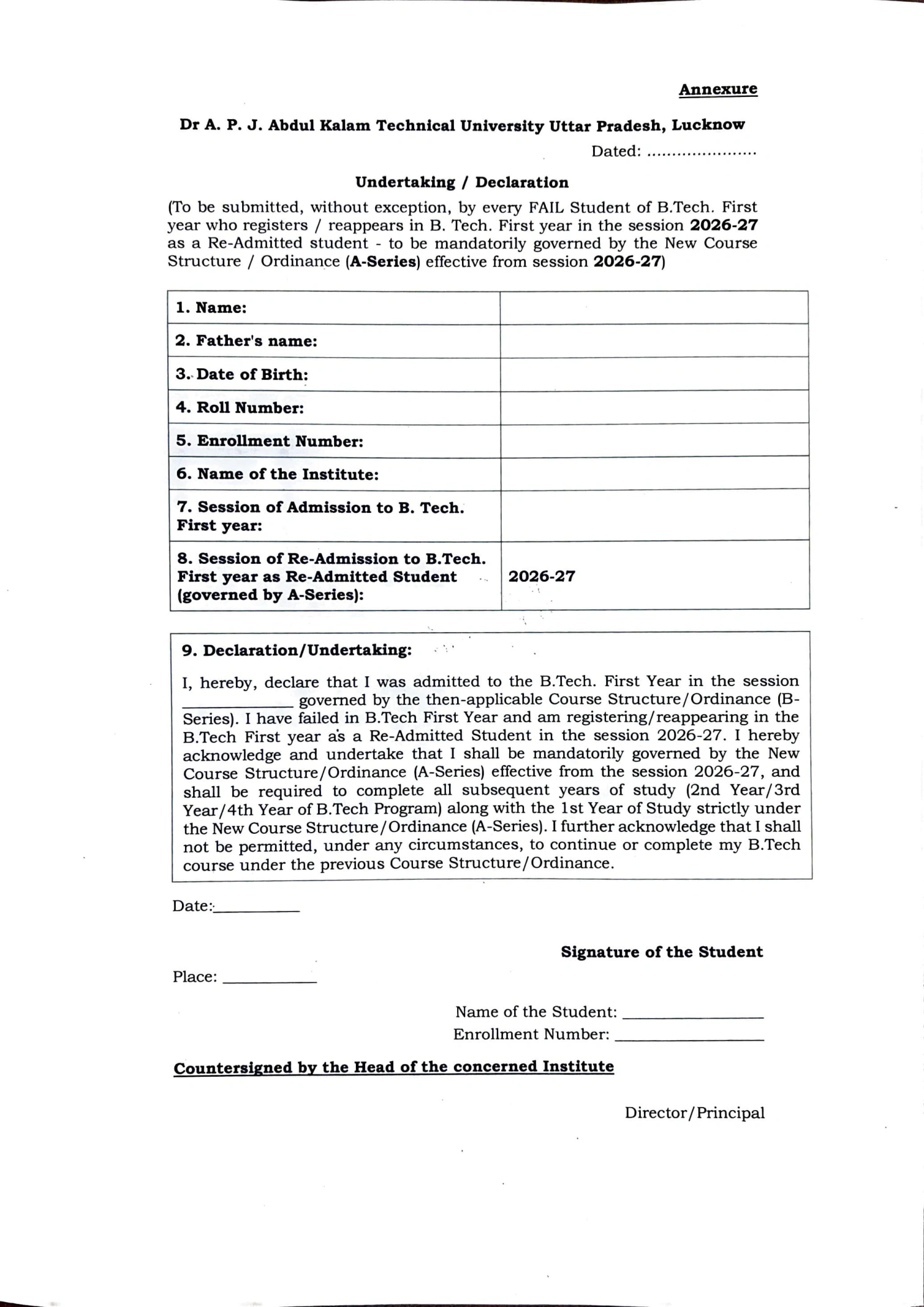AKTU Re-Admitted Students 2026-27: New A-Series Curriculum Mandatory for Failed B.Tech First-Year Students 4 210576bbys4aab page 3