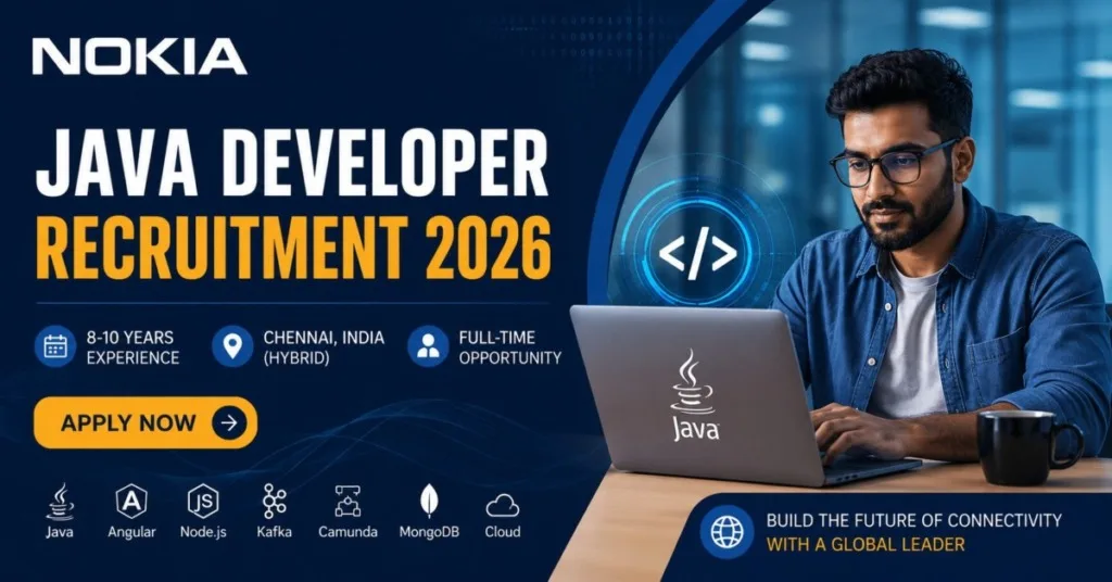 Nokia Java Developer Recruitment 2026: Apply Online for Hybrid Full-Stack Java Developer Role
