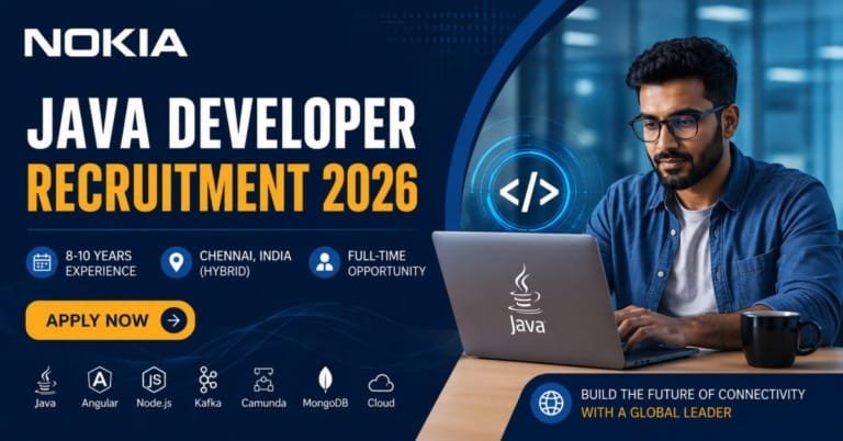 Nokia Java Developer Recruitment 2026 Apply Online for Hybrid Full-Stack Java Developer Role in India