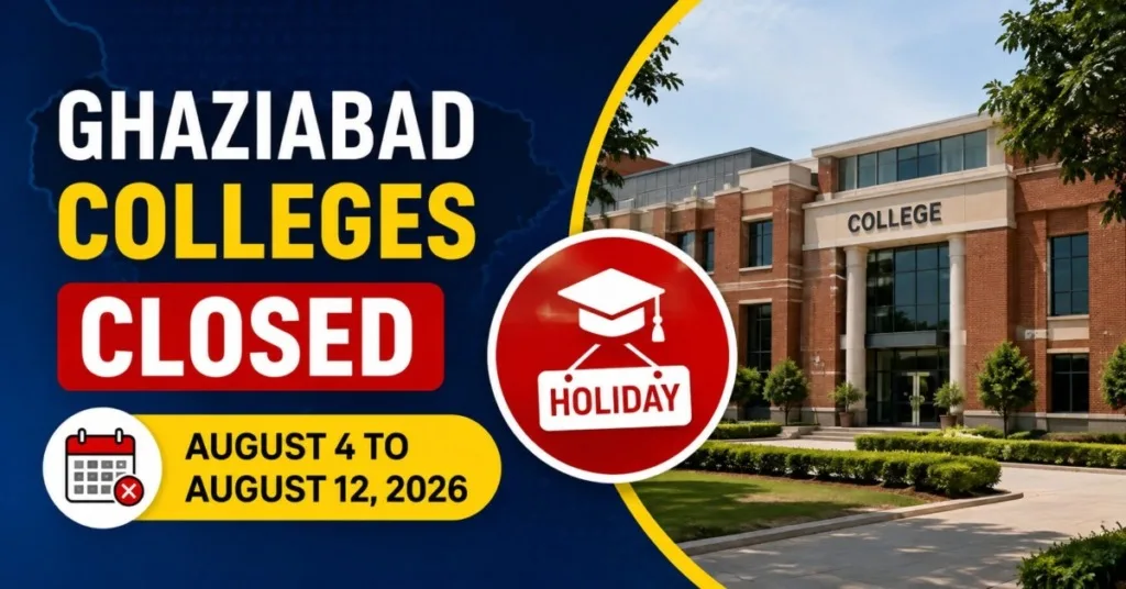 Ghaziabad Colleges & Schools Closed from August 4 to August 12, 2026: Universities & Technical Institutes Holiday Announced | Official DIOS Order