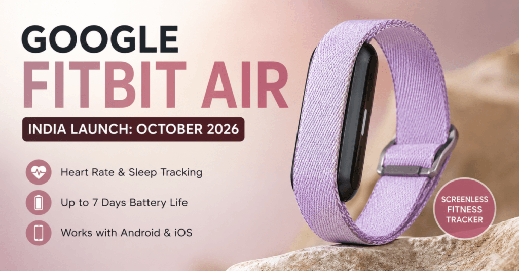 Google Fitbit Air India Launch in October 2026: Check Price, Features and Specifications