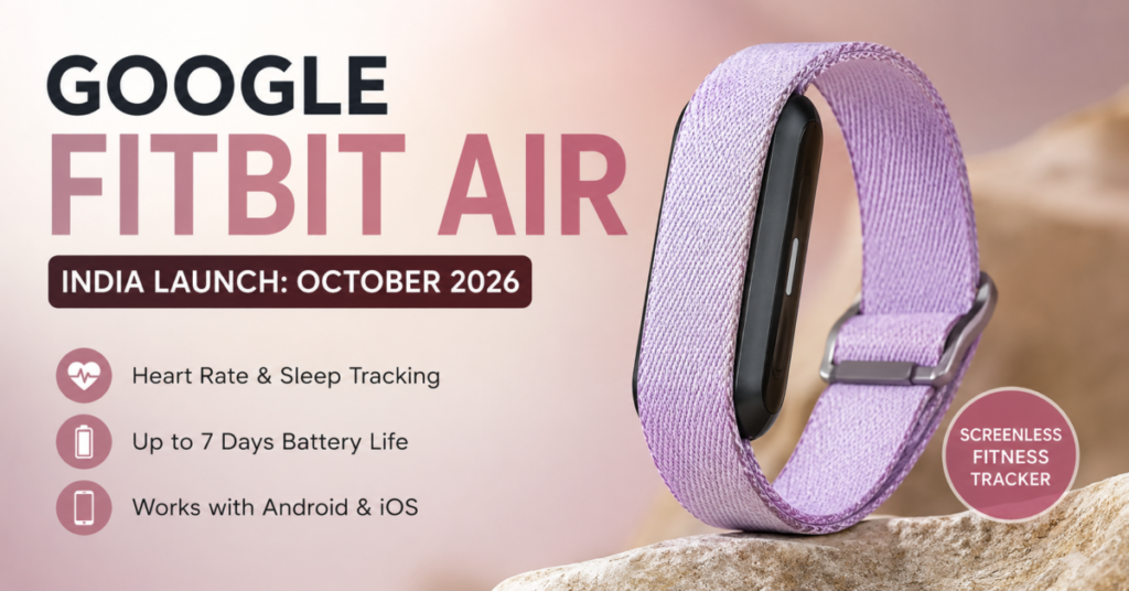 Google Fitbit Air India Launch in October 2026: Check Price, Features and Specifications